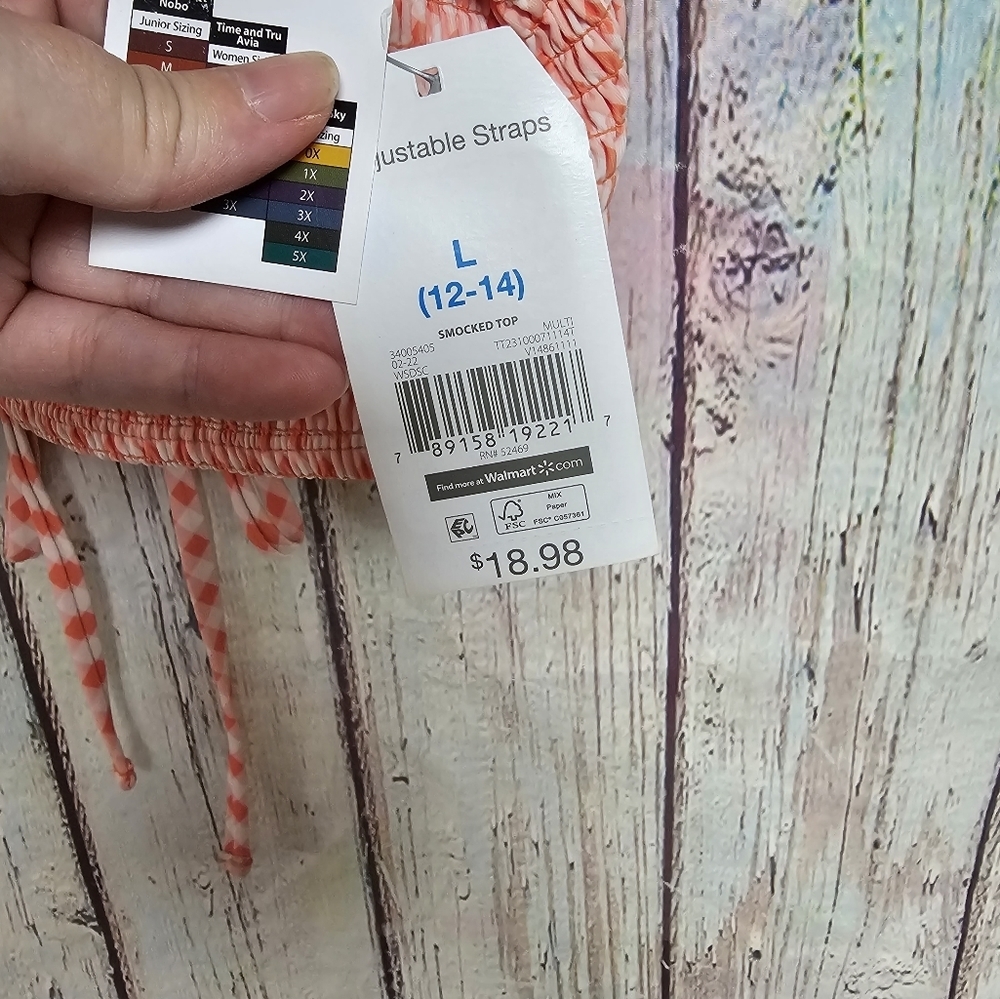 NWT Multi smocked swim top - Picture 2 of 3